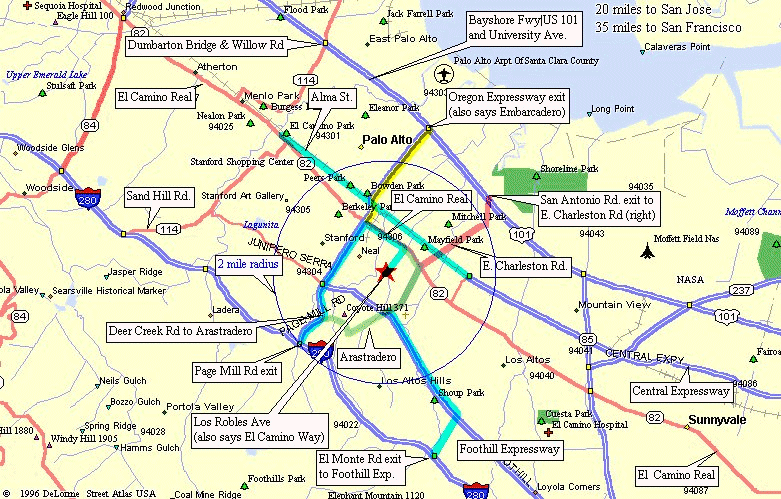 Map of Palo Alto (& Vicinity)